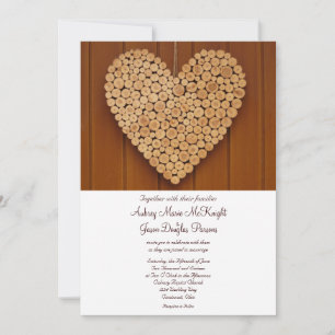Rustic Land Wood Heart Bröllopsinbjudningar Inbjudningar