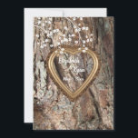 Rustic Land, Wood Heart Ram, Bröllop Advice Rådkort<br><div class="desc">Mycket populärt och trendig,  trä,  land-rustik tema med ett svalt guldhjärta ram för namn och datum och små vita blommor. Anpassa text och teckensnitt efter dina behov. Roligt kort för gäster på bröllopsmottagningen. Du kan byta "Jag trodde" till "Jag skrek",  eller "Jag skrek",  ha roligt med det.</div>