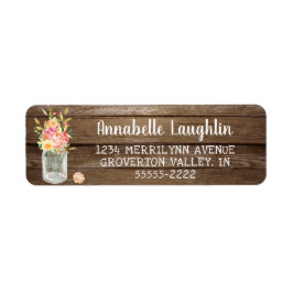 Rustic Land Wood Mason Burk Flowers Returadress Etikett