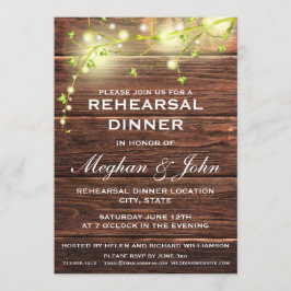 Rustic Land Wood Mason Ljus Rehearsal Middag Inbjudningar