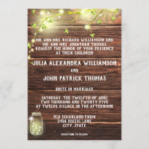 Rustic Land Wood Mason String Ljus Bröllop