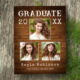 Rustic Land Wood Print 3 Photo Studenten Vykort