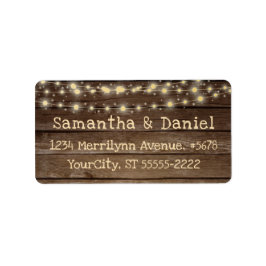 Rustic Land Wood & String Ljus Adressetikett
