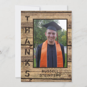 Rustic Land Wood Studenten Photo THANKS Tack Kort