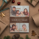 Rustic Land Wood Winter-julfotopassage Julkort<br><div class="desc">Skicka en elegant julkort till din familj och dina vänner med dina favoritfoton från familjen. Vänd kortet över för att visa en vacker snöflingor mönster på baksidan av kortet.</div>