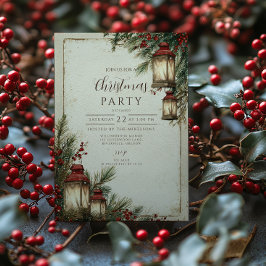 Rustic Lantern jul Party Inbjudningar