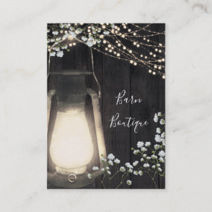 Rustic Lantern Light & Baby's Band Blommigt Visitkort