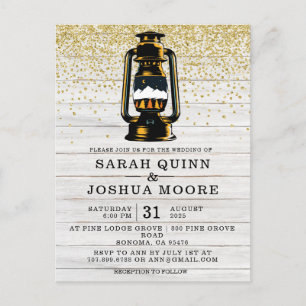 Rustic Lantern på Wood Land Vykort