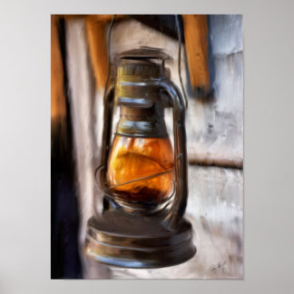 Rustic Lantern Poster
