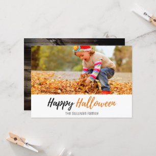 Rustic Lantern Pumpkin-familjen Halloween-fotokort Kort