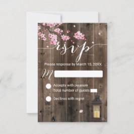 Rustic Lantern Rosa Blommigt Bröllop OSA Kort