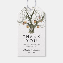 Rustic Lanternor Oak Träd Wedding Favor Tack Presentetikett