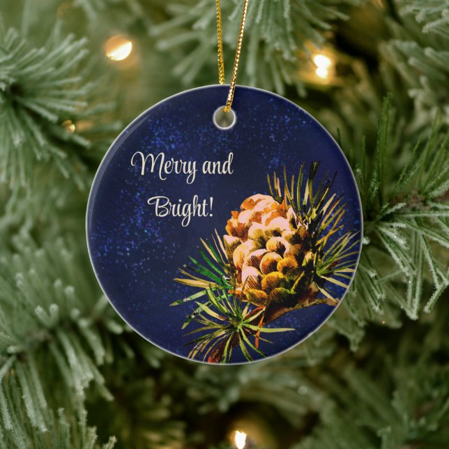 Rustic Larch cone Julgransprydnad Keramik (Träd)