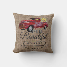 Rustic Lastbil Life är en vacker hemdekan Kudde