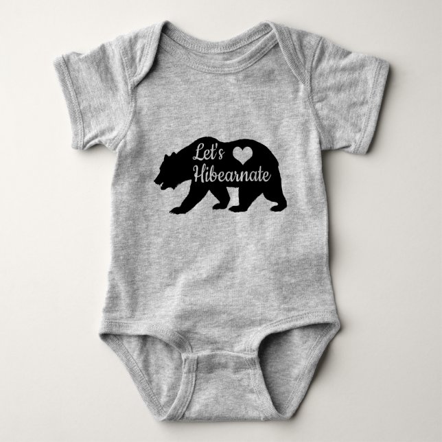 Rustic Låt oss Hibearnate Black Bear Silhouette T Shirt (Framsida)
