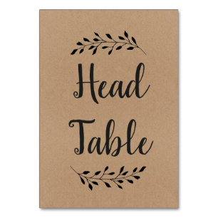 Rustic Laurel Bord skriver in Kraft Papper Bordsnummer