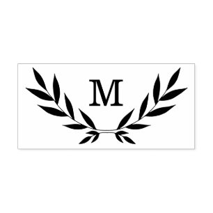 Rustic Laurel Gren Monogram Stämpel