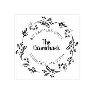 Rustic Laurel Land-andedräkt   RETURADRESS Stämpel