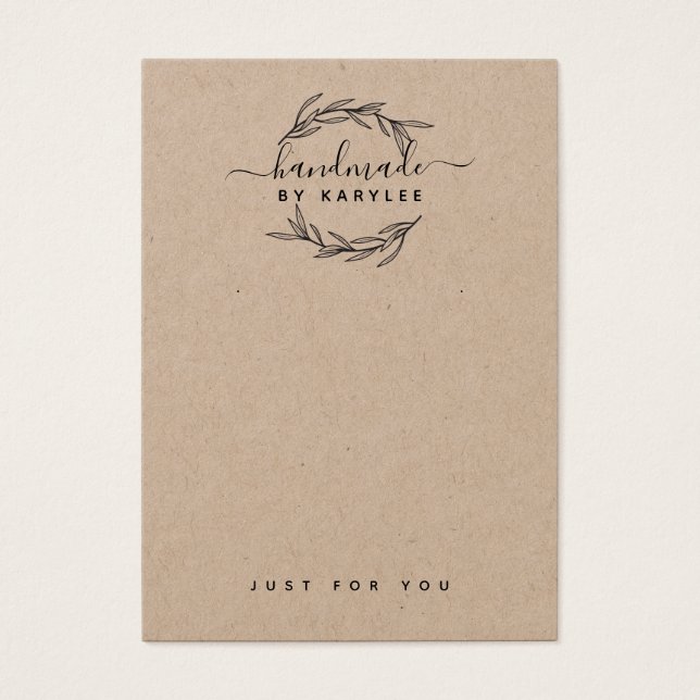 Rustic Laurel Löv Juelry Earring Visning Card Visitkort (Framsidan)