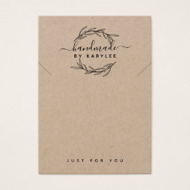 Rustic Laurel Löv Necklace Visning Card Visitkort