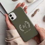 Rustic Laurel-skript Monogram Namn Fodral-Mate iPh<br><div class="desc">Rustic Laurel Script Monogram Namn-telefonväska. Klicka på knappen Redigera om du vill anpassa designen.</div>