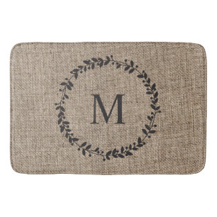 Rustic Laurel Wandeans Farmhouse Stil Monogrammed Badrumsmatta