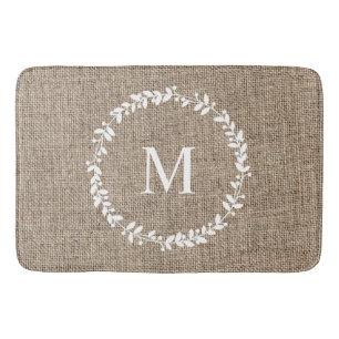 Rustic Laurel Wandeans Farmhouse Stil Monogrammed Badrumsmatta