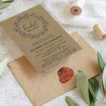 Rustic Laurel WandeKraft Möhippa Inbjudan<br><div class="desc">Rustic Laurel Kraft Inbjudningskort för möhippan-vykort - Rustic, land inbjudningskort för möhippan har en hand plockade leafy lagerkrans med handskrivet stil-typsnitt. Perfekt för bruden att vara vem kärlek som är ett orustiskt tema. Visas med KRAFT-bakgrund. Mallen innehåller ett område för returadressen, men om du föredrar att märka användor kan du...</div>
