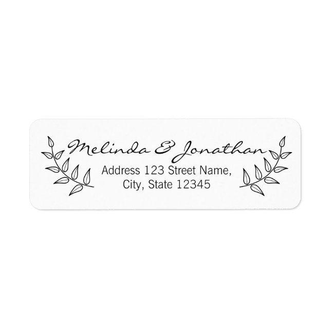 Rustic Laurels Bröllop Returadress Etikett (Framsidan)