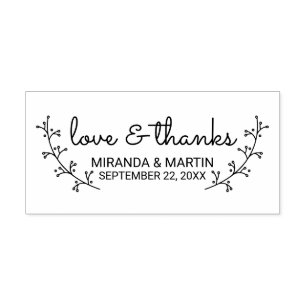 Rustic Laurels Wedding Favor Självfärgande Stämpel