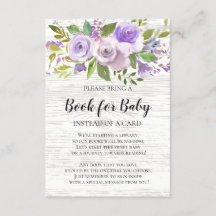 Rustic Lavender Blommigt Baby Shower Bok för Baby