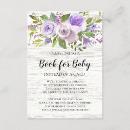 Rustic Lavender Blommigt Baby Shower Bok för Baby Tilläggskort
