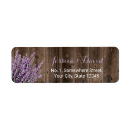 Rustic Lavender Blommigt Elegant Barn Wood Returadress Etikett
