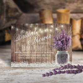 Rustic Lavender Blommigt Mason Burk Möhippa Inbjudningar