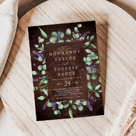Rustic Lavender | BLOMMIGT RAM BRÖLLOP Inbjudningar
