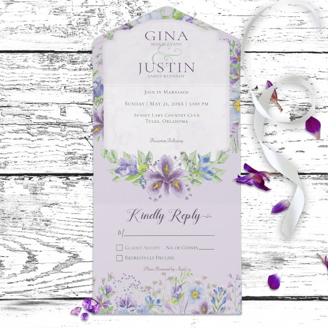 Rustic Lavender & Blue Blommigt No Middag (Skapare uppladdad)