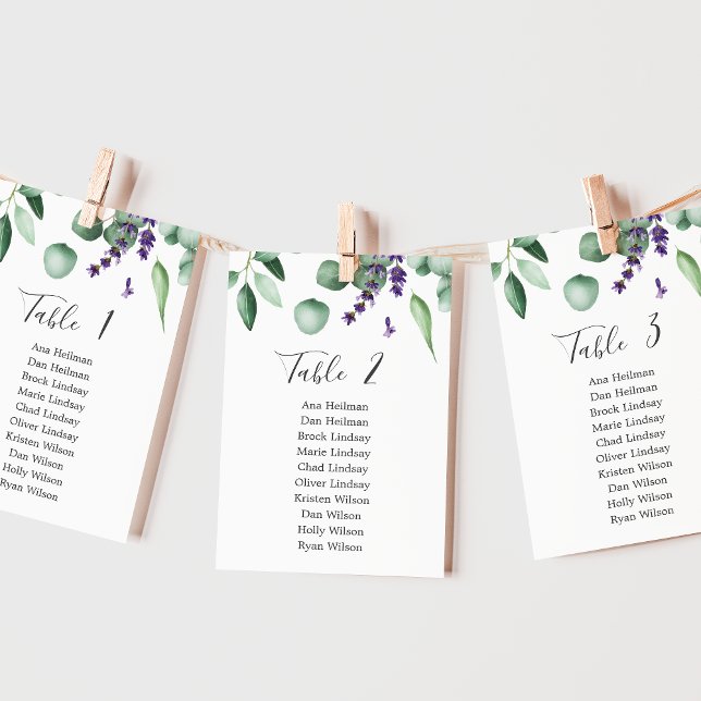 Rustic Lavender-Bordsnumrets sittplatskort Bordsnummer (Skapare uppladdad)
