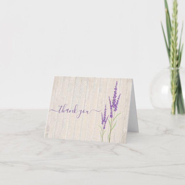 Rustic Lavender Botanical | Vikt tackkort (Framsida)