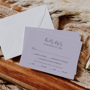 Rustic Lavender Coordinate Lila Menu Choice OSA Kort