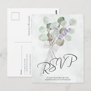Rustic Lavender Eucalyptus Bouquet Bröllop OSA Vykort