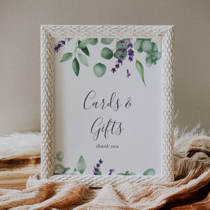 Rustic Lavender & Eucalyptus-kort och presentkort Poster
