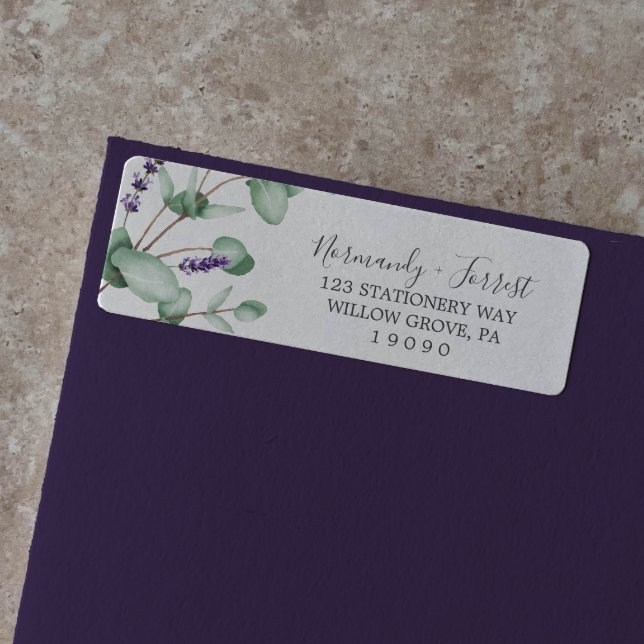 Rustic Lavender & Eucalyptus Return-adressetikett Returadress Etikett (Skapare uppladdad)