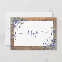 Rustic Lavender Eucalyptus Script Wood OSA Kort