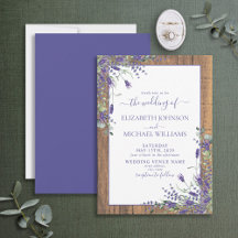 Rustic Lavender Eucalyptus Wood Script Bröllop