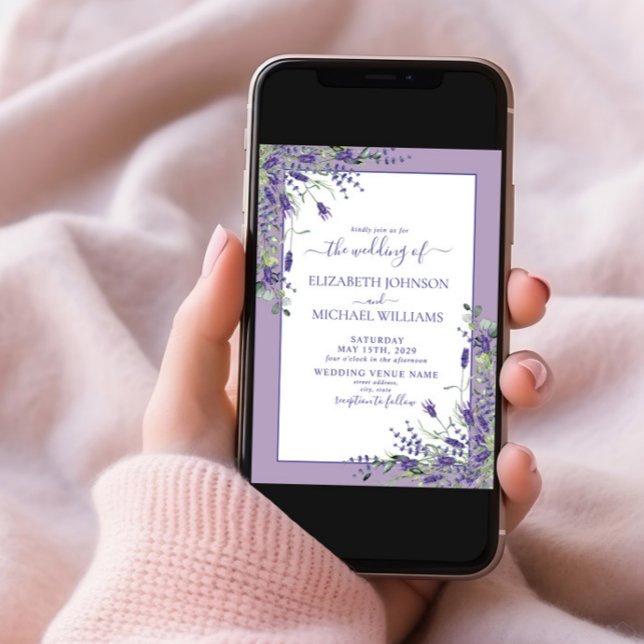 Rustic Lavender Eucalyptus Wood Script Bröllop Inbjudningar (Skapare uppladdad)