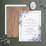 Rustic Lavender Eucalyptus Wood Script Bröllop Inv Inbjudningar<br><div class="desc">Vi är så lycklig med trendiget lavender eucalyptus, rustik bröllopsinbjudan! Med handskrivet manustypografi, lavender och eukalyptus vattenfärgade botaniska blommigtar och ett honeyed barnwood struktur. En del av en bröllop-svit som vi hoppas att ni kärlek lika mycket som vi gör: https://www.zazzle.com/collections/lavender_eucalyptus_floral_wood_wedding-119193107197450251 Tack så mycket för att ni stöder vårt småföretag, vi...</div>