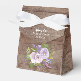 Rustic Lavender Flowers Baby Shower Favor Box Presentaskar