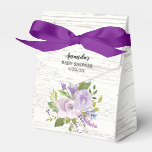 Rustic Lavender Flowers Baby Shower Favor Box Presentaskar