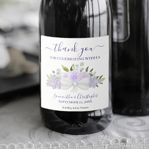 Rustic Lavender Lila Blommigt Bröllop Tack