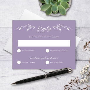 Rustic Lavender Lila Wildblomme Bröllop OSA Inbjudningar